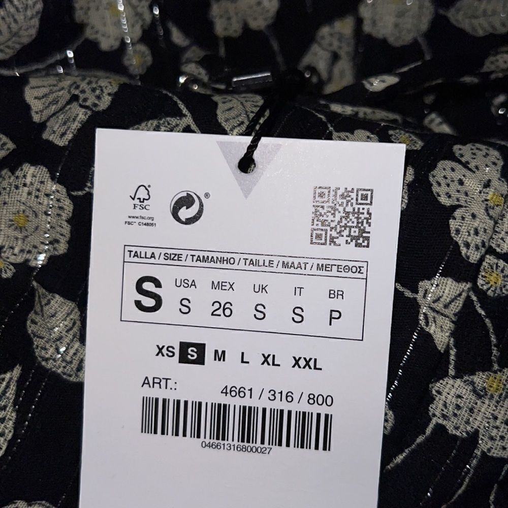 ZARA Black Floral Metallic Thread Romper NWT Sizes S M L Strappy Flowy Jumpsuit - Picture 10 of 12